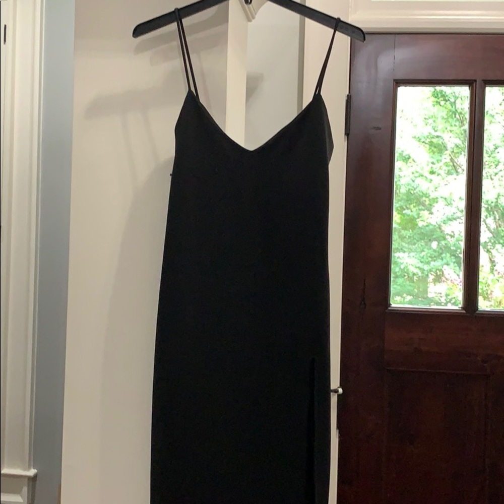Black sexy high slit dress